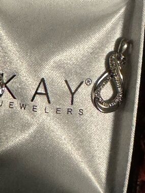 Kay Jewelers Diamond Infinity Pendant 925 Sterling Silver, Classic Loop Design